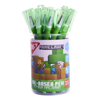 Ручка кулькова Yes Minecraft Boom 412261, синя