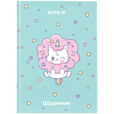 Щоденник шкільний Kite Rainbow Catcorn K24-262-6, тверда обкладинка