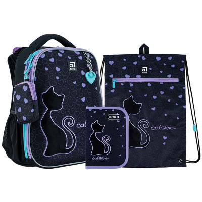 Шкільний набір Kite Catsline SET_K24-531M-1 (рюкзак, пенал, сумка)