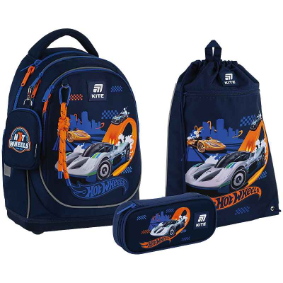 Шкільний набір Kite Hot Wheels SET_HW25-724S (рюкзак, пенал, сумка)