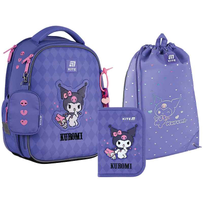 Шкільний набір Kite Kuromi SET_HK25-555S-2 (рюкзак, пенал, сумка)