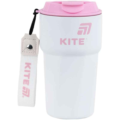 Термокружка Kite K25-1220-3, 450 мл, біло-рожева