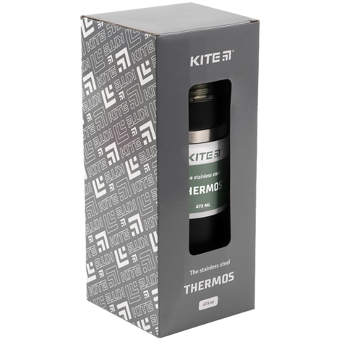 Термос Kite K21-320-03, 473 мл, чорний