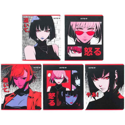 Зошит шкільний Kite Anime K24-259-2, 48 аркушів, клітинка