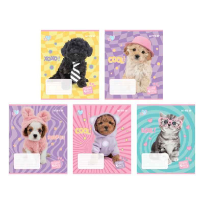 Зошит шкільний Kite Studio Pets SP24-232, 12 аркушів, клітинка