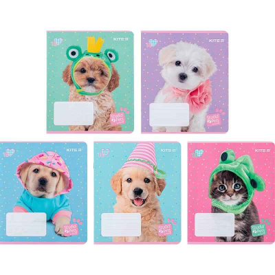 Зошит шкільний Kite Studio Pets SP24-236, 18 аркушів, клітинка