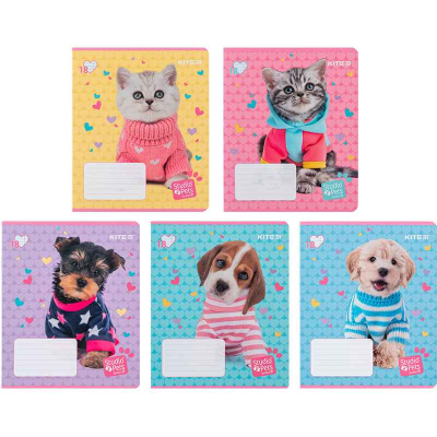 Зошит шкільний Kite Studio Pets SP24-237, 18 аркушів, лінія